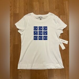 Calvin Klein Women’s Graphic T-Shirt – XL – White – 100% Cotton – NWT